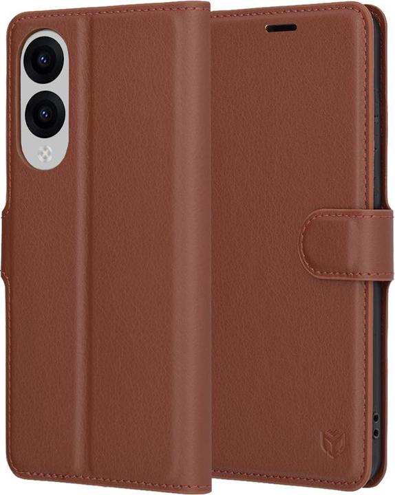 Actual product image Techsuit - Leather Folio - Samsung Galaxy S25 Edge - Brown (Samsung Galaxy S25 Edge)