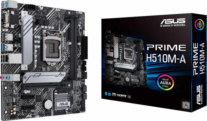 Actual product image ASUS PRIME H510M-A Motherboard (LGA 1200, Intel H510, mATX)