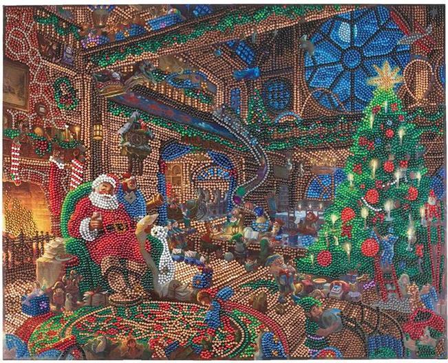 Actual product image Craft Buddy Crystal Art Kit Santa's Workshop 40 x 50 cm