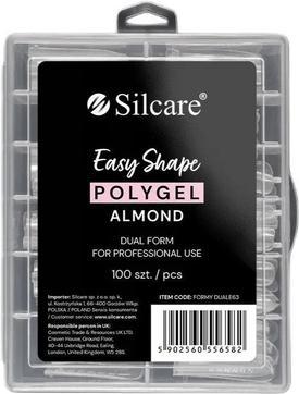 Silcare Dual Mould For Acrylic Gel Clear Almond 100Pcs.