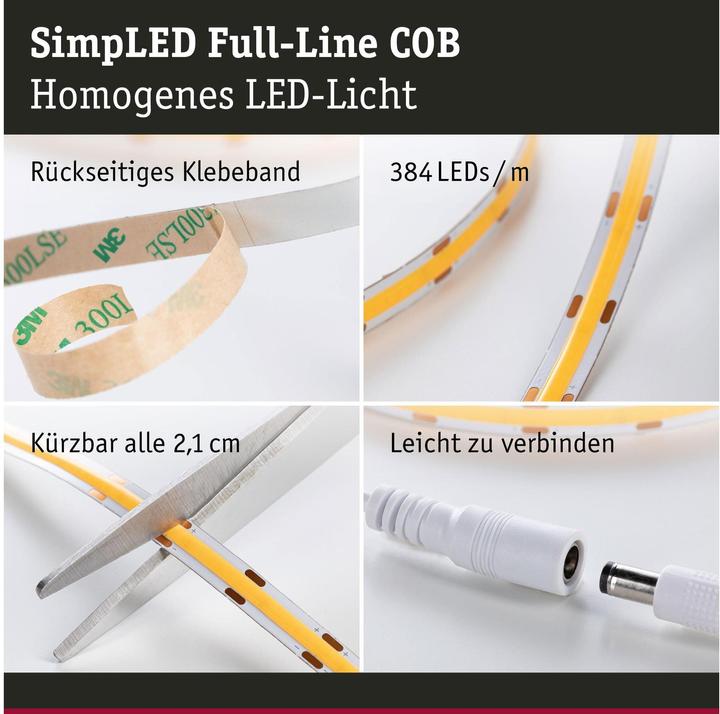 Produktbild Paulmann SimpLED COB Stripe Set (Warmweiss, 150 cm, Indoor)