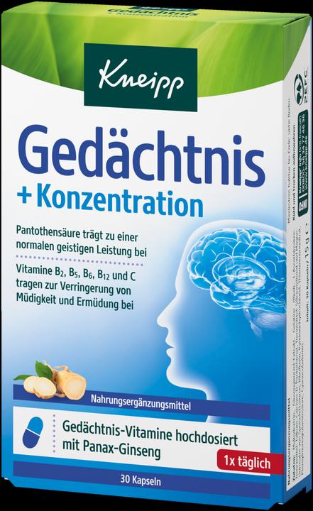 Actual product image Kneipp Memory + Concentration (30 Piece, Capsules, 15 g)
