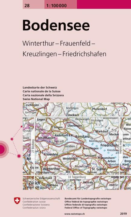 Produktbild Landkarte 28 Bodensee 1:100'000