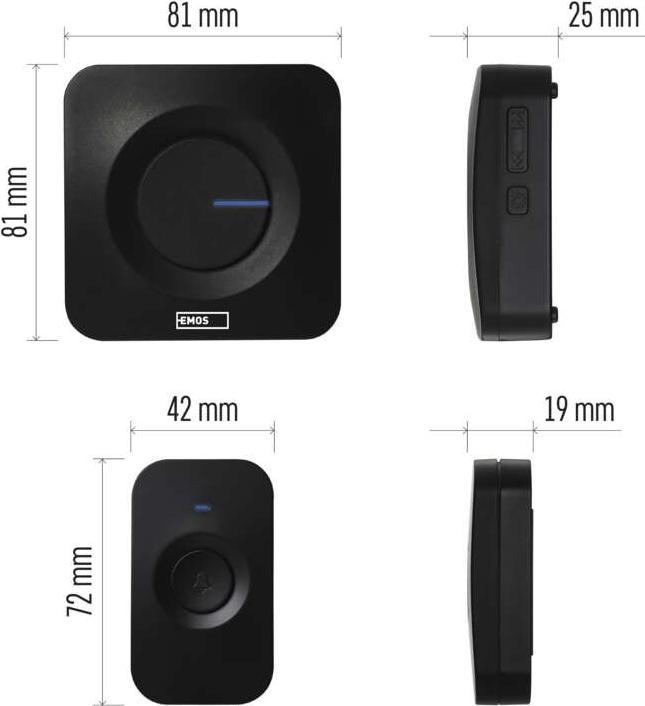 Actual product image Emos Drahtlose Türklingel P5730 (Radio 433 MHz)
