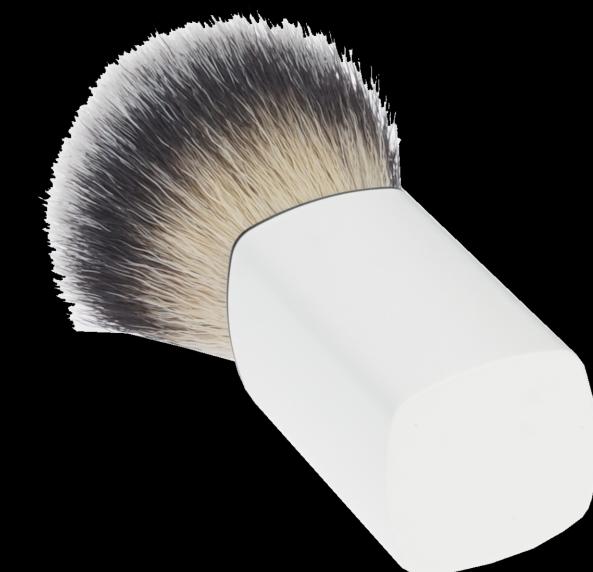 Image du produit Blaireau synthétique, avec manche plastique blanc Hauteur : 10 cm Anneau Ø 21 (Blaireau)
