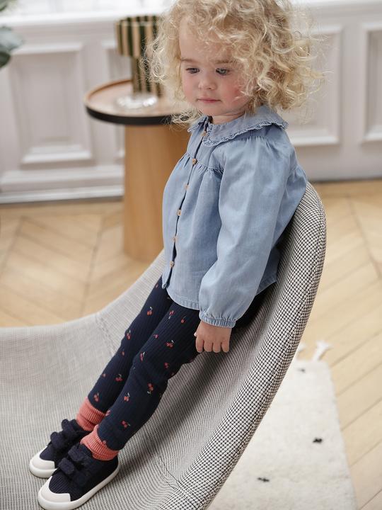 Image du produit Vertbaudet Blouse bébé en denim léger personnalisable (80)