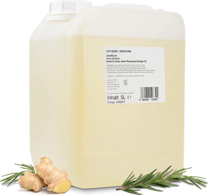 Jean & Len Hand and Body Wash Rosemary & Ginger (Liquid soap, 5000 ml)