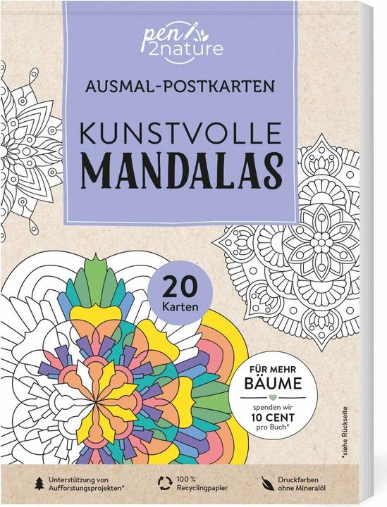 Immagine prodotto Cartoline da colorare Mandala artistici | 20 carte (20 pz.)
