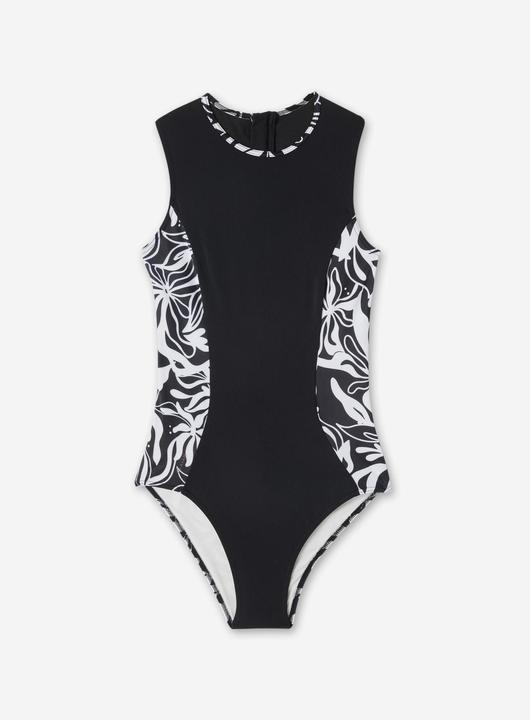 Image du produit Olaian Maillot de bain de surf 1 pièce Femme - Carla noir et blanc (40)