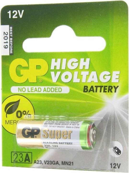 Actual product image GP Batteries 23A, 23Ae, A23, VA23GA, MS21, MN21, 8LR932 (5 pcs., LR9, 38 mAh)
