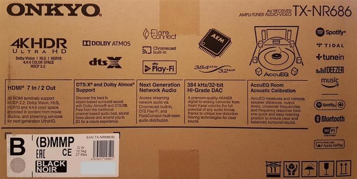 Actual product image Onkyo Tx-Nr686 (7.2 channels, MW, FM)