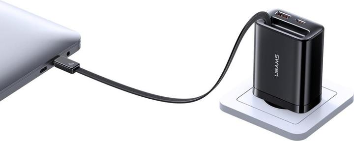 Produktbild Usams CC299 65W Fast Charger With Retractable Type-C Cable (EU) - Xiang Series Black (65 W)