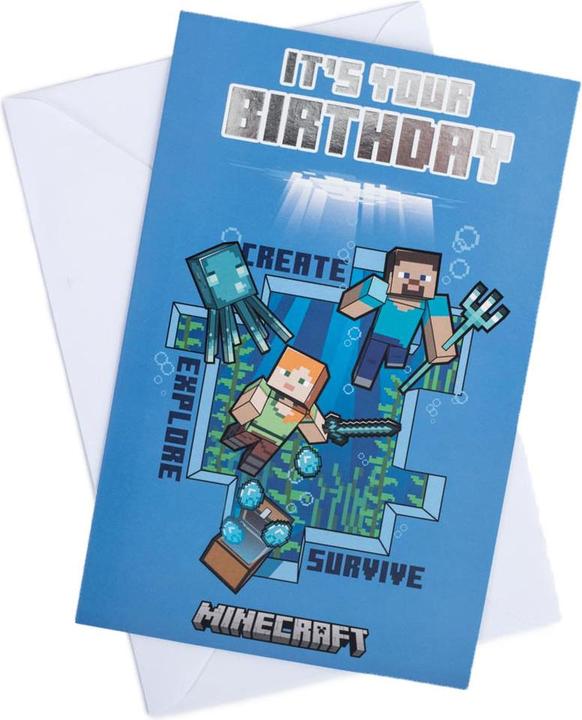 Produktbild Minecraft Geburtstagskarte Karton (1 Stk.)