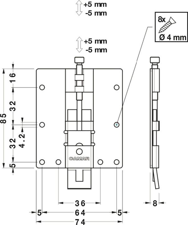 Produktbild Camar Höhenverstellbarer Paneelhalter (1 Stk.)