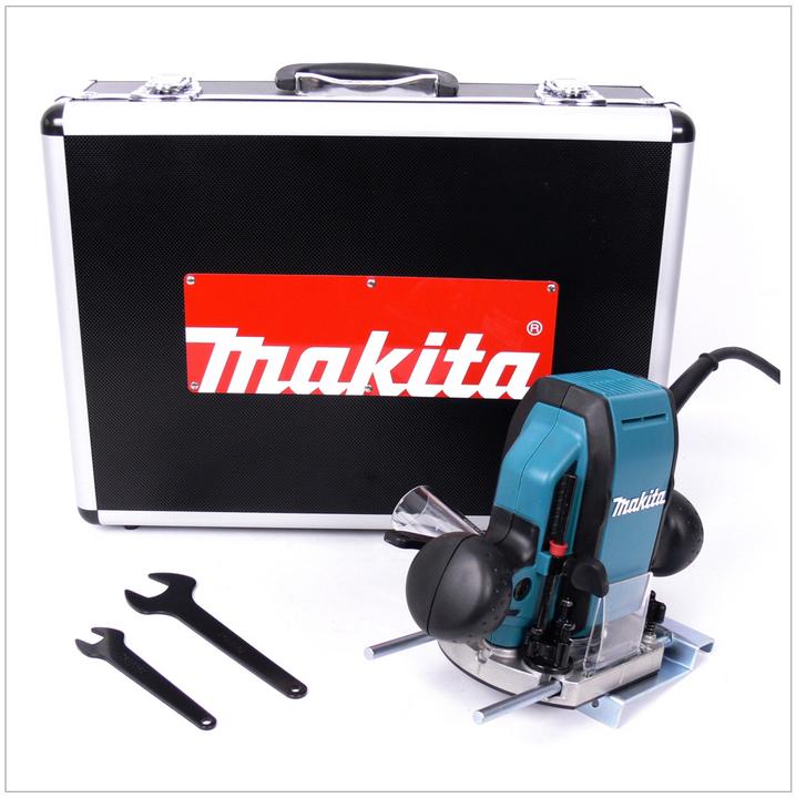 Immagine prodotto Makita RP 0900 K - Pantografo da 900 Watt 8 mm con cassetta portautensili in alluminio