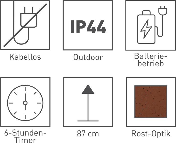 Image du produit Garvida Garten Dekosäule Rost-Optik Bauernrose 87 cm