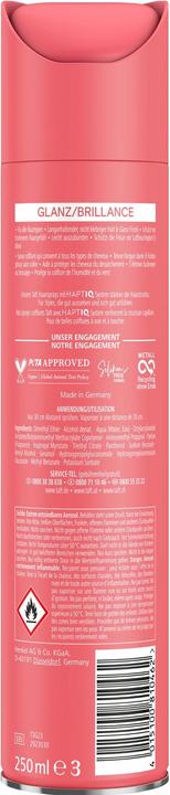 Actual product image Taft Hairspray Shine 250ml, Hold Level 4 Hair Styling, Hairspray for All Hair Types, Shine and Gloss Fini (250 ml)