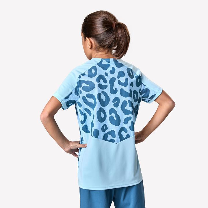 Produktbild Kipsta Mädchen Fussball Trikot - Viralto Leopard blau (8, 9, 10)