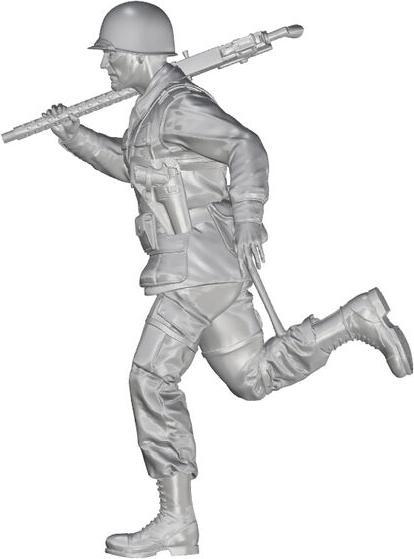 Actual product image CMK US WW2 Soldier (101 Airborne) Running w.M2 Machine Gun over his Shoulder