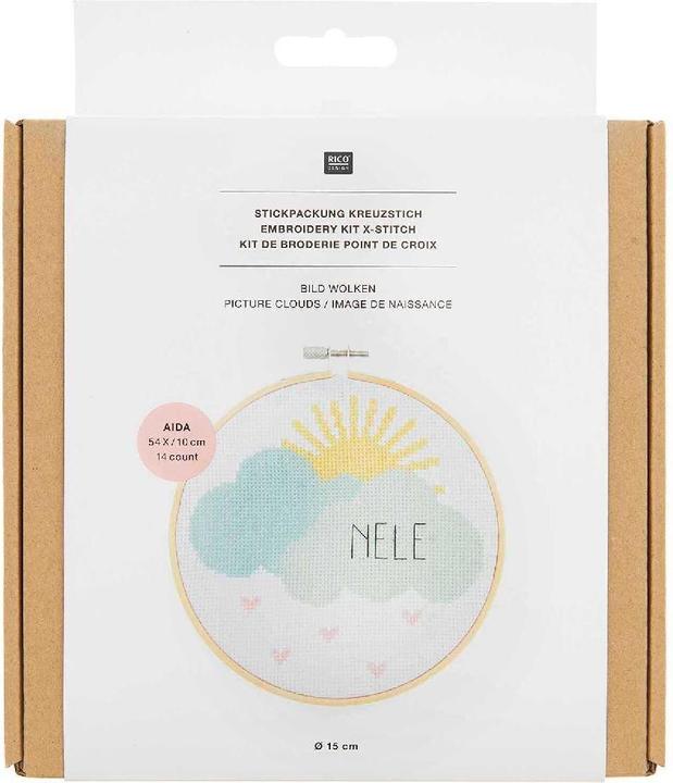 Produktbild Rico Design Stickpackung Geburtsbild Wolken.100140