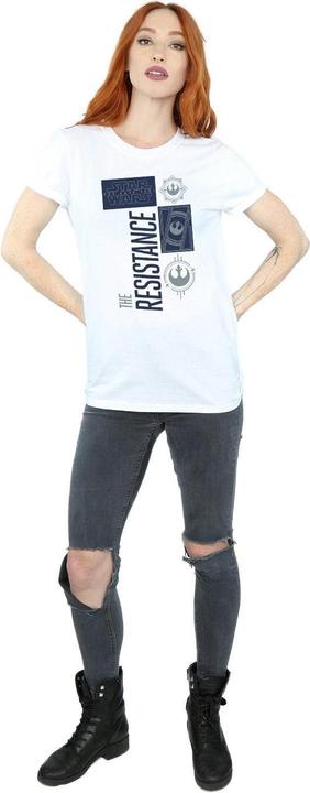 Actual product image Star Wars Womens/Ladies The Last Jedi The Resistance Cotton Boyfriend T-Shirt (XL)