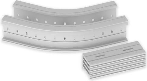 Actual product image Unex 67236-04 Flat elbow 45Â° 135x200 R300 made of U23X RAL7035