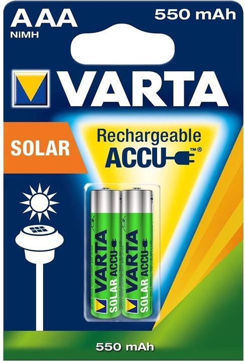 Actual product image Varta Recharge Accu Solar (2 pcs., AAA, 550 mAh)