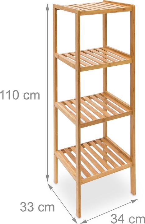 Immagine prodotto Relaxdays Mensola da bagno in bambù (33 x 34 x 110 cm)