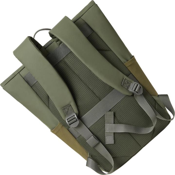 Immagine prodotto Rivacase Rolltop Eco Waterproof RPET PU Leather Backpack for Men and Women, Olive Green (17 l)