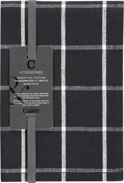 Produktbild Cawö Geschirrtuch Zoom Caro Schwarz/Weiss (50 x 70 cm)