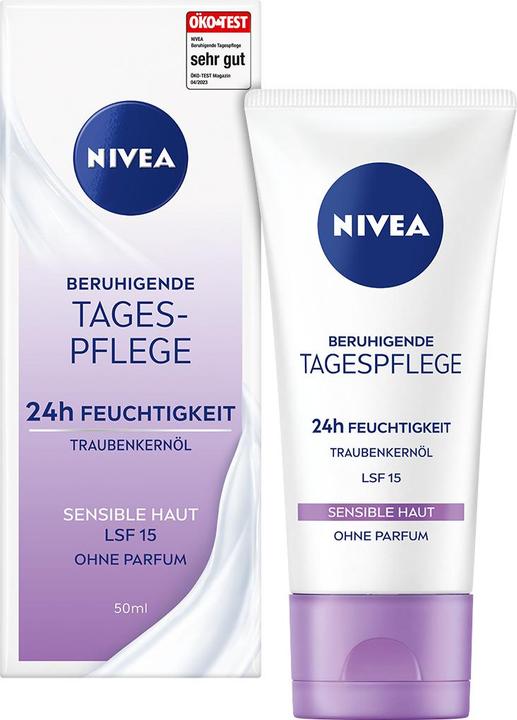 NIVEA beruhigende Creme für tägliche empfindliche Haut SPF15, 50 ml (50 ml, Tagescreme, SPF 15)
