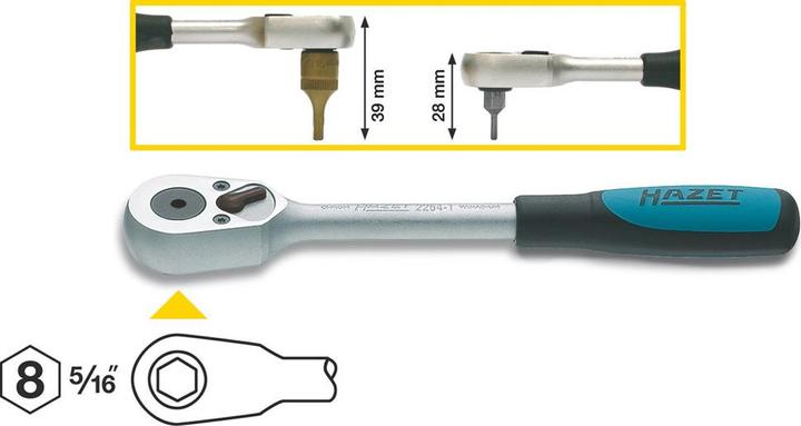 Produktbild HAZET Umschaltknarre für Bits 2264-1 ∙ Sechskant8 mm (5/16 Zoll) (5/16")