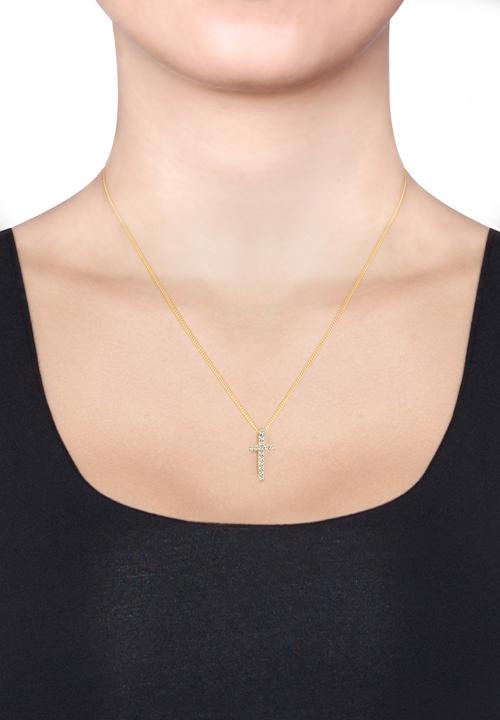 Immagine prodotto Elli mit Kreuz-Anhänger verziert mit Kristallen (Argento, 45 cm)