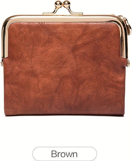 Only-Bags.Store Solide Farbe vielseitige kurze Brieftasche, Vintage Clutch Coin Purse Credit Card Holder mit