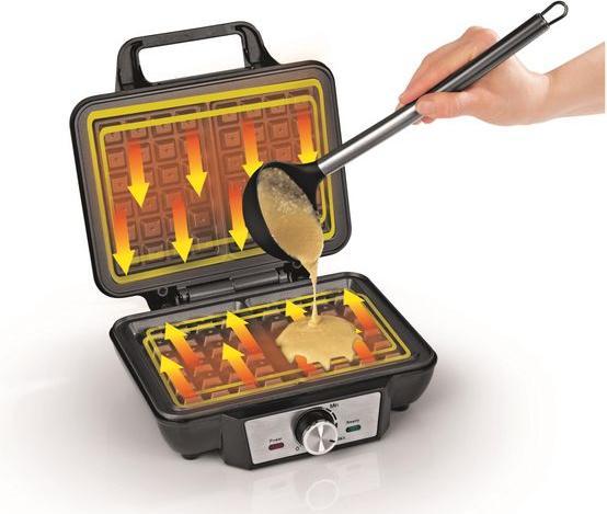 Image du produit Gourmetmaxx Waffeleisen Schwarz/Silber, Leistung: 1000 W, Anzahl pro
