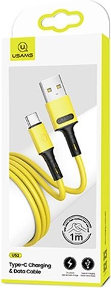Actual product image Usams Cable U52 USB-C 2A Fast Charge 1m żółty/yellow SJ436USB03 (US-SJ436) (1 m, USB 3.2 Gen 1)