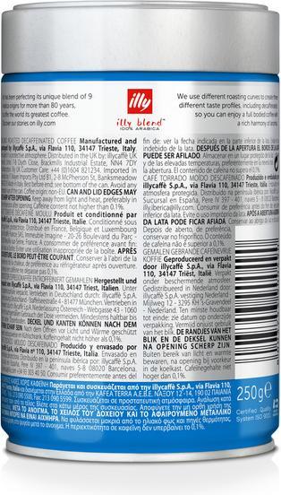 Nährwerte und Zutaten Illy Decaf (Mittlere Röstung, 250 g)