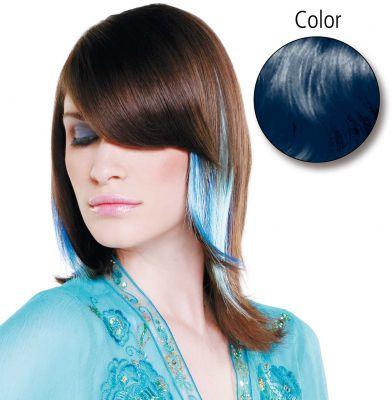 Balmain Straight Fantasy 45cm dark blue 10 Stück Echthaar (Blue, 45 cm)