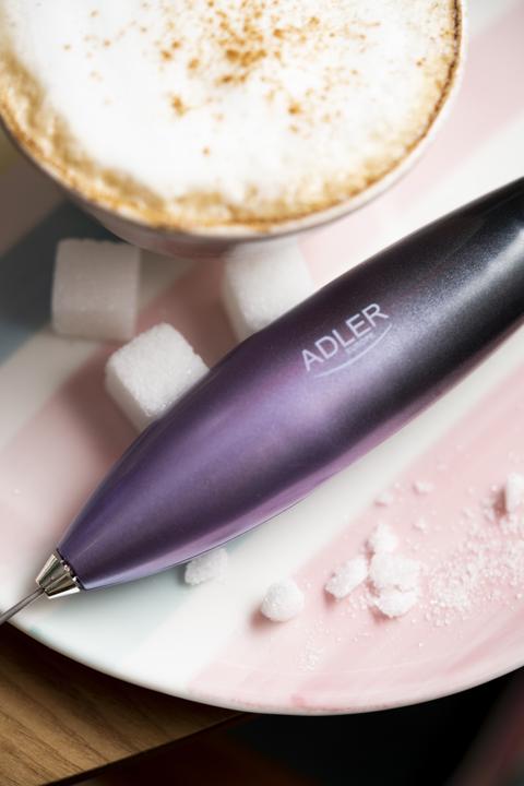 Actual product image Adler AD 4499 Milk frother with a stand, Black/Purple