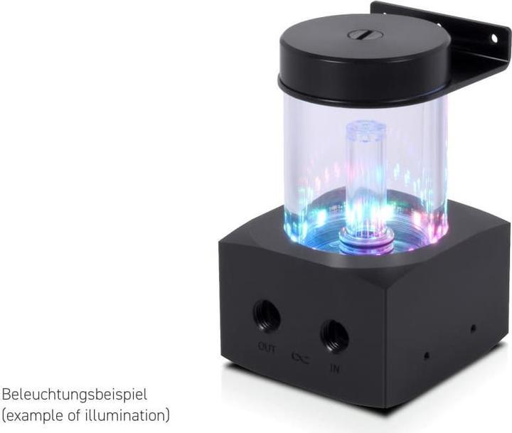 Actual product image Alphacool PUM Core 100 Aurora D5/VPP acetal/acrylic expansion tank with VPP655 PWM pump