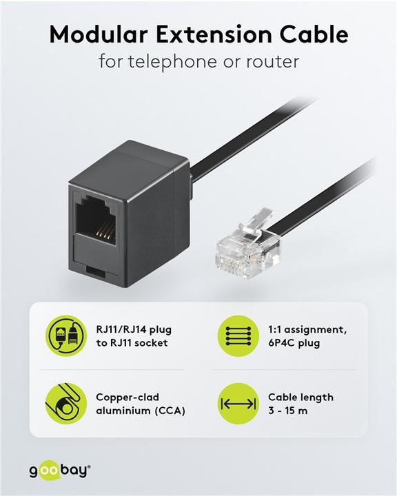 Image du produit Goobay Câble de rallonge téléphonique