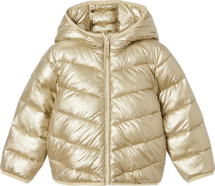 Vertbaudet Glänzende Mädchen Light-Steppjacke mit Kapuze, Recycling-Polyester