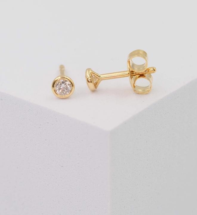 Produktbild Muau Ohrstecker Zargen-Fassung (Weissgold, Gelbgold, Rotgold oder Silber)