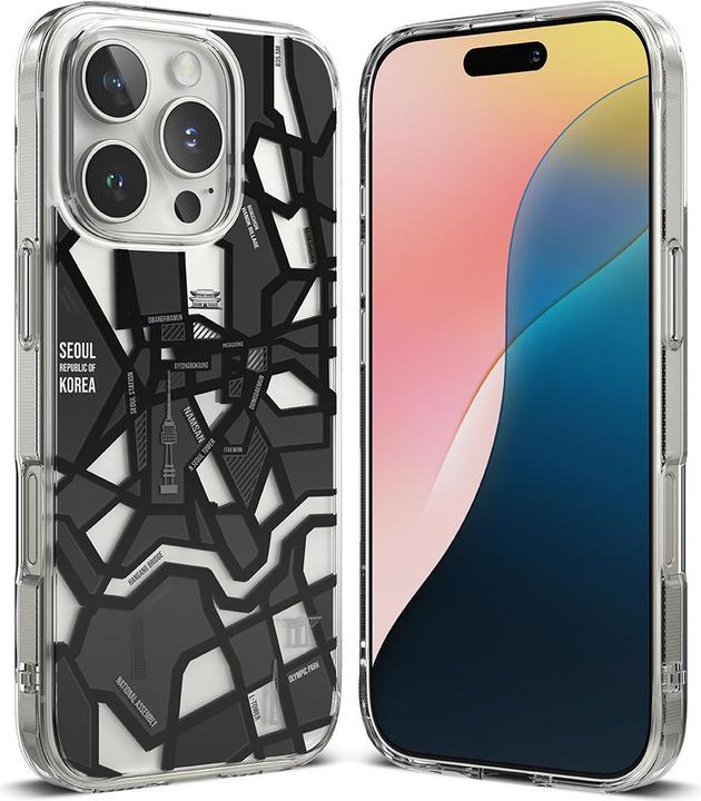 Image du produit Ringke Case for iPhone 16 Pro FUSION DESIGN SEOUL MAP BLACK (Apple iPhone 16 Pro)