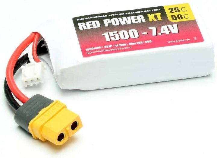 Produktbild Red Power Modellbau-Akkupack (LiPo) 7.4 V 1500 mAh Softcase XT60 (7.40 V, 1500 mAh)