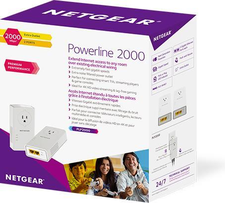 Actual product image Netgear Powerline 2000 + Extra Outlet (2000 Mbit/s)