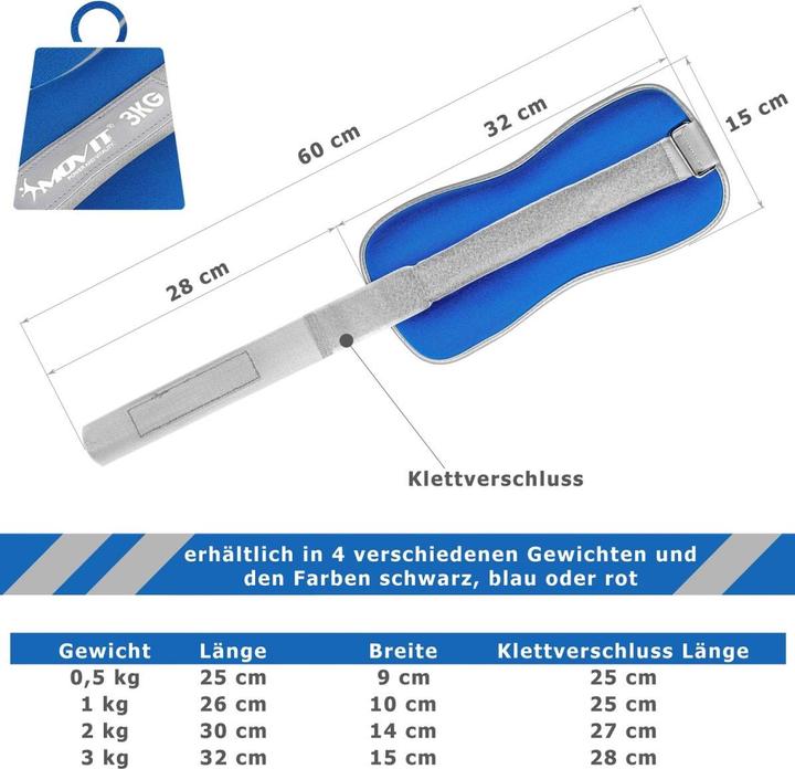 Actual product image Movit Weight cuffs (2 x 3 kg)