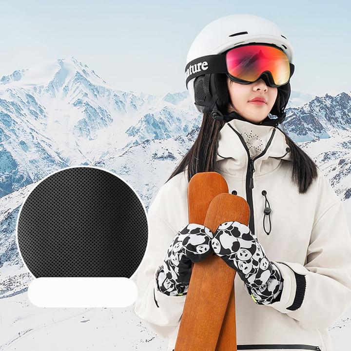 Actual product image Qunature The others Panda Heat Transfer Ski Gloves Kids Size S - Black/White (S)