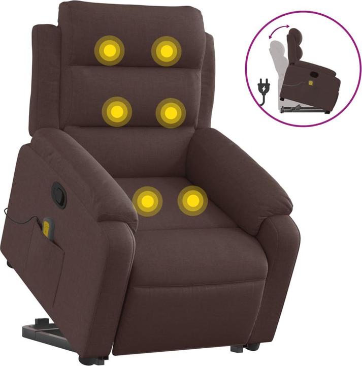 Actual product image VidaXL Massage chair with stand-up aid fabric