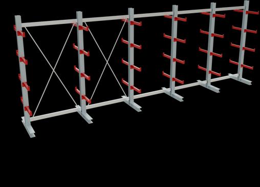 Actual product image Schulte Lagertechnik K 3000 cantilever complete rack 6 uprights - 2-sided